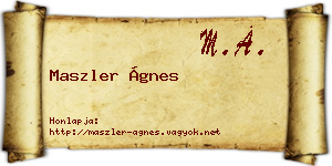 Maszler Ágnes névjegykártya