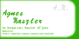 agnes maszler business card